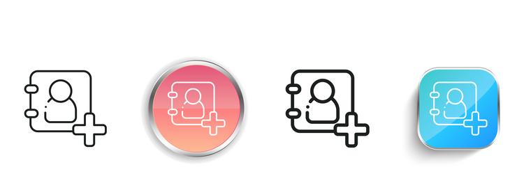 contacts icon thin linear regular and button vector image