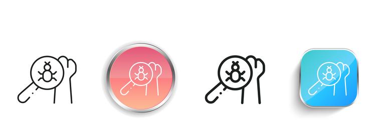 flea icon thin linear regular and button style vector image
