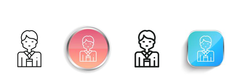 journalist icon thin linear regular and button vector image