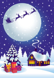 Magical Christmas Night vector