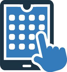 Tablet phone touch pad icon vector