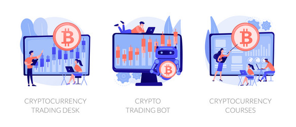 Cryptocurrency trading concept metaphors vector