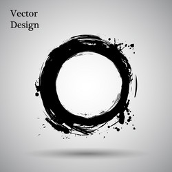 Hand drawn circle shape label logo design Vector Image
