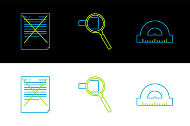 set line protractor grid for measuring degrees vector image
