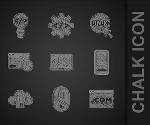 set web development computer mouse ui or ux vector image