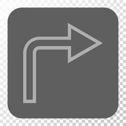 Turn right rounded square button vector
