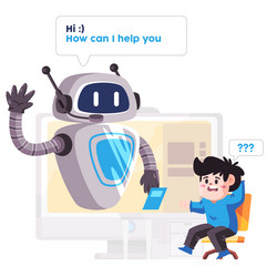 Chat bot robot talk artificial intelligence vector