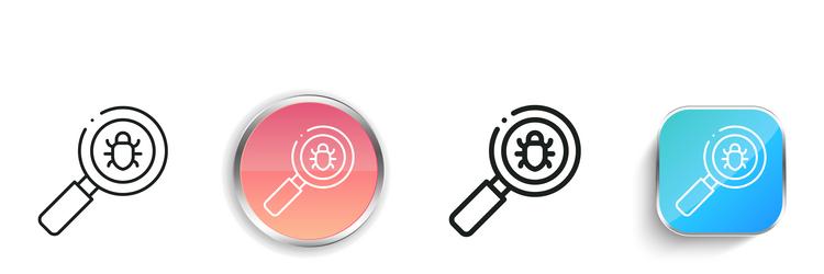fleas icon thin linear regular and button style vector image