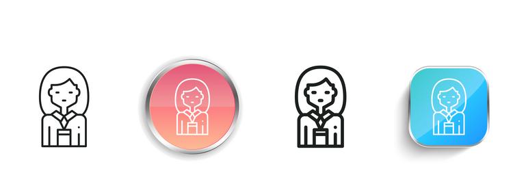 journalist icon thin linear regular and button vector image
