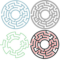 Circle maze labyrinth game round puzzle Royalty Free Vector