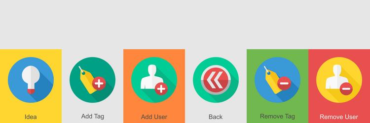a set of 6 user interface icons as idea add tag vector image