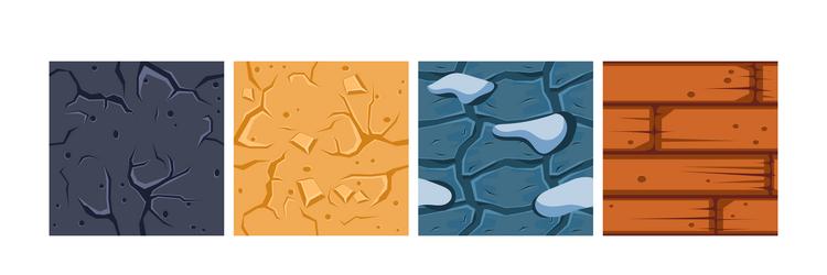 Game ground pattern and land top view texture vector