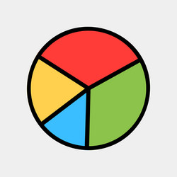 pie chart icon in filled line style for any vector image