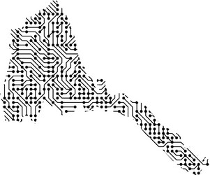 abstract schematic map of eritrea from the black vector