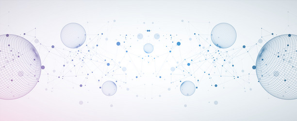 abstract sphere background with plexus effect 3d vector image
