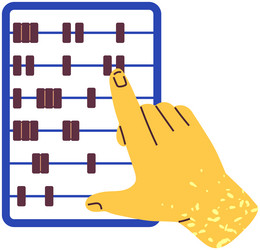 accountant counts with wooden abacus counter vector