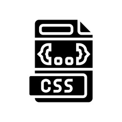 css file format document glyph icon vector image
