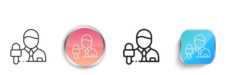 journalist icon thin linear regular and button vector image
