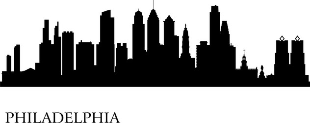 Philadelphia Skyline Silhouette Vector Image