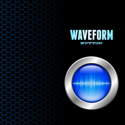 silver button with sound wave sign vector