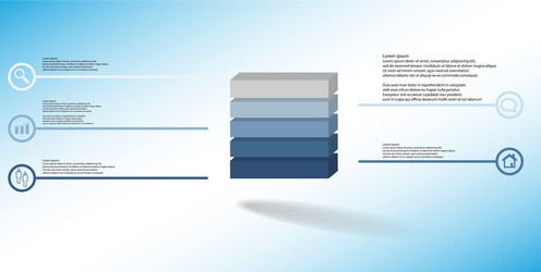 3d infographic template with embossed cube vector image