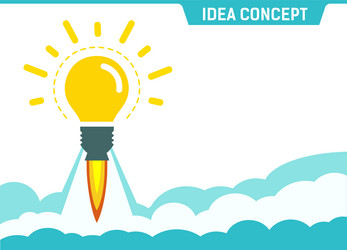 Creative idea concept bright light bulb in form vector