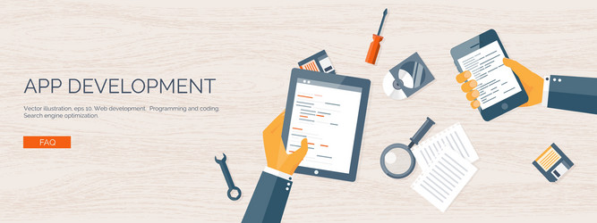 flat background coding vector image