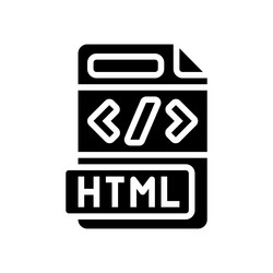 html file format document glyph icon vector image
