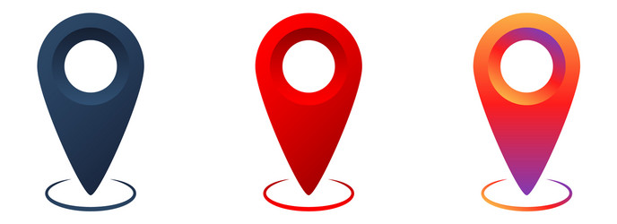 realistic map pin pointer positios symbol vector image