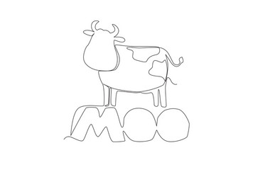single continuous line drawing cute vector image