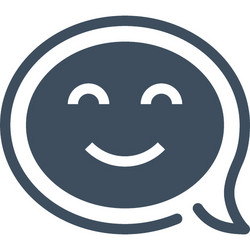 smiley face message flat line web icon concept vector image