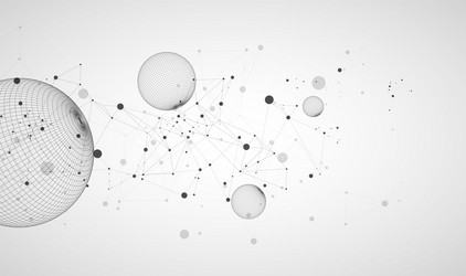 abstract sphere background with plexus effect 3d vector image
