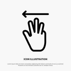 Hand cursor up left line icon vector