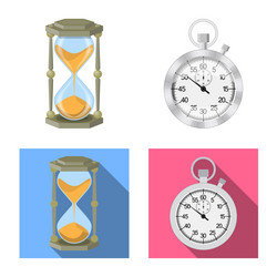isolated object of clock and time icon set vector image