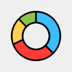 pie chart icon in filled line style for any vector image