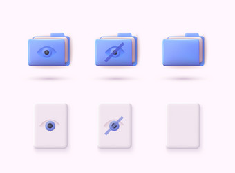 set of folder and documents in 3d stylefile vector image