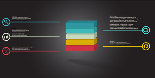 3d infographic template with embossed cube vector