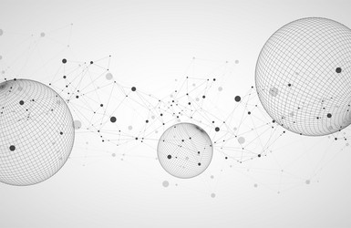 abstract sphere background with plexus effect 3d vector image