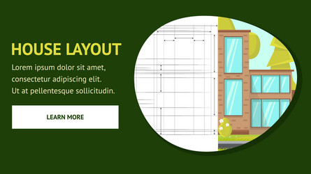 House layout web page template vector