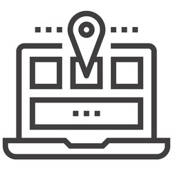 navigation flat line web icon vector image