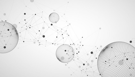 abstract sphere background with plexus effect 3d vector image