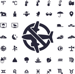 Airplane forbidden icon Royalty Free Vector Image