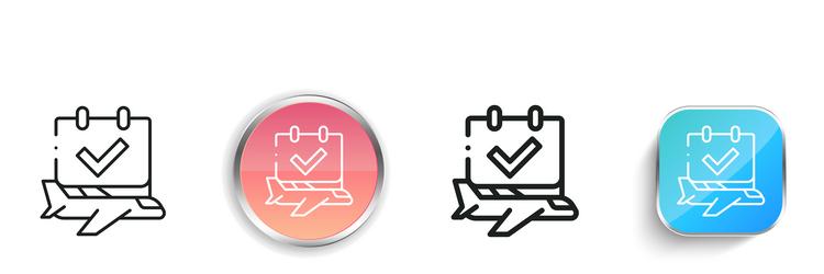 flight icon thin linear regular and button style vector image