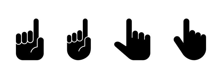 Hand icon set palm vector