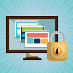 laptop wifi data base vector image