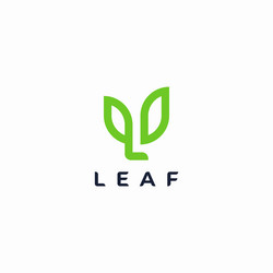 Letter l leaf logo design vector