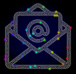 Network mesh open email with spectrum vector