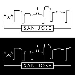 san jose skyline linear style editable file vector