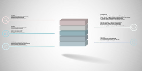 3d infographic template with embossed cube vector