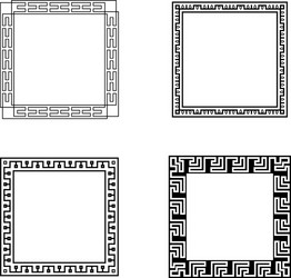 Classic oriental chinese ornament frame vintage vector